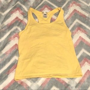 Old Navy Yellow Stretch Tank Built-In Sports Bra M